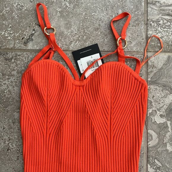 NICHOLAS Jules Ribbed Knit Dress, Revolve, Wallflower-Orange, NWT, Size L - Picture 7 of 10